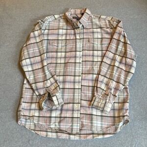 Roper Mens Button Down Shirt Multicolor Plaid Long Sleeve Collar Two Pockets L